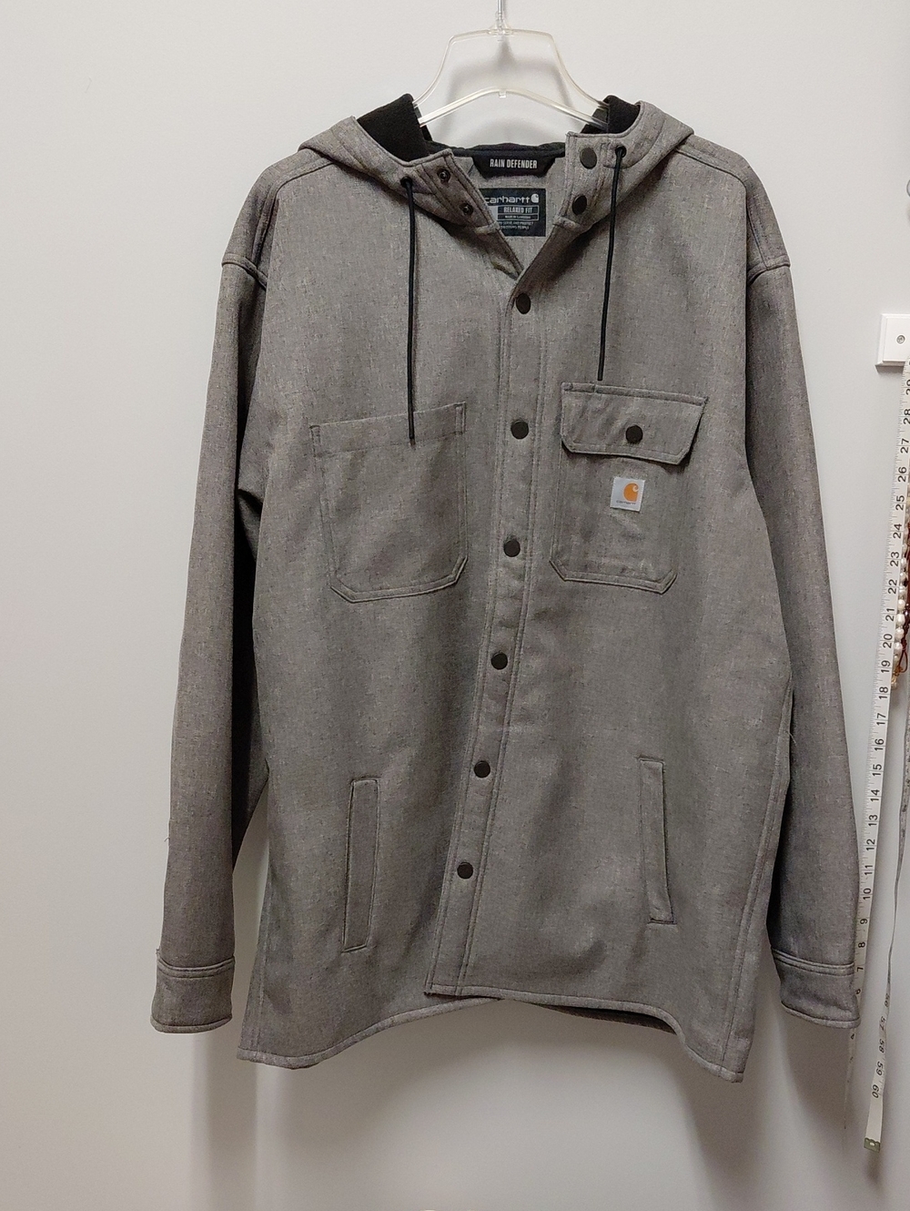 Carhartt Men's Gray Hooded Workwear Jacket with Front Pockets NWT